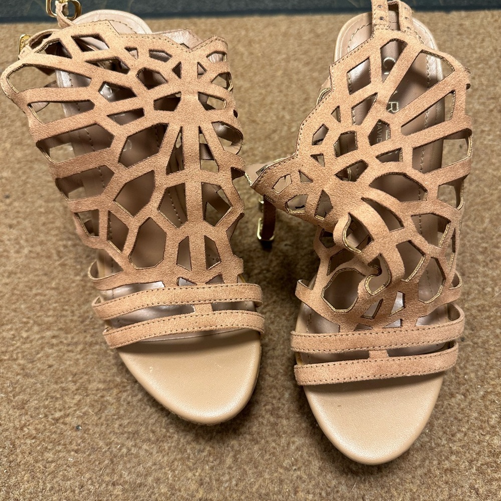 Charles David Tan Cutout Sandals